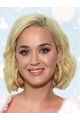 Wavy Blonde Lace Front Chin Length Bobs Katy Perry Wigs