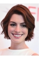 Wavy Auburn Lace Front Chin Length Bobs Anne Hathaway Wigs