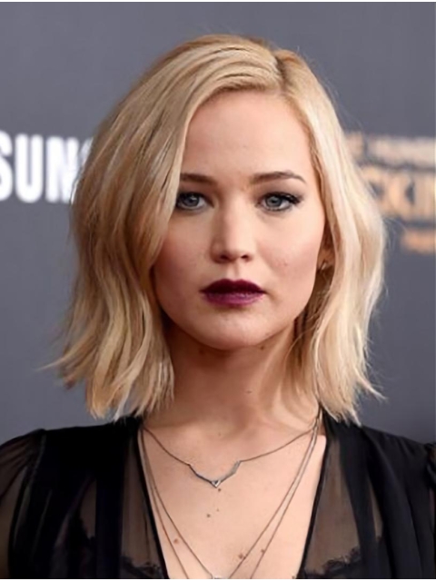 12" Full Lace Chin Length Synthetic Wavy Jennifer Lawrence Wigs