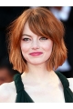 12" Capless Chin Length Auburn Bobs Emma Stone Wigs