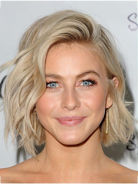 12" Capless Chin Length Synthetic Wavy Julianne Hough Wigs