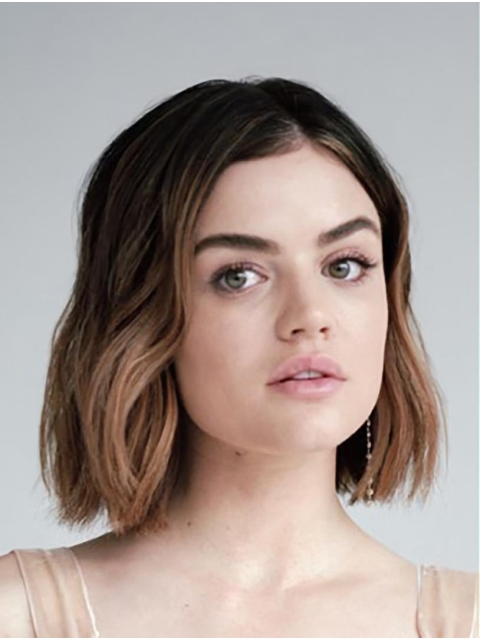 Chin Length Capless Synthetic Wavy 12" Lucy Hale Wigs