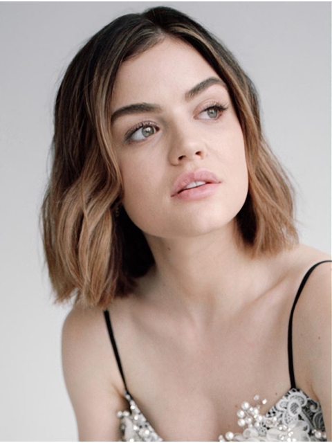 Chin Length Capless Synthetic Wavy 12" Lucy Hale Wigs