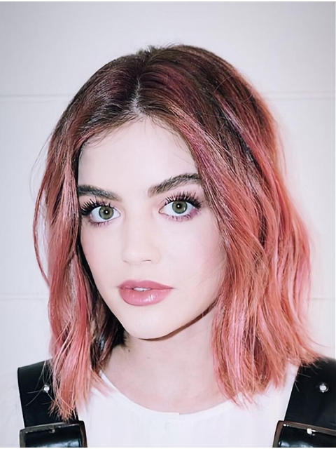 Chin Length Lace Front Synthetic Wavy 12" Lucy Hale Wigs