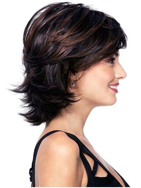 Synthetic Chin Length Layered Elegant Wigs