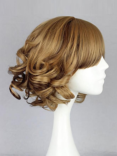 Designed Blonde Wavy Chin Length Bob Wigs