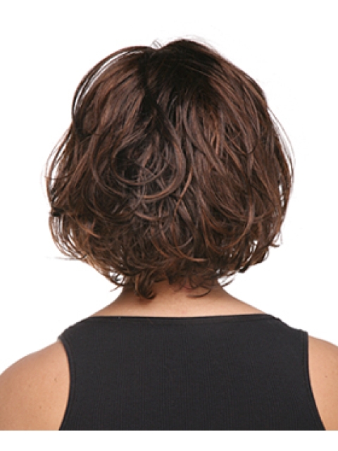 Easeful Auburn Wavy Chin Length African American Wigs