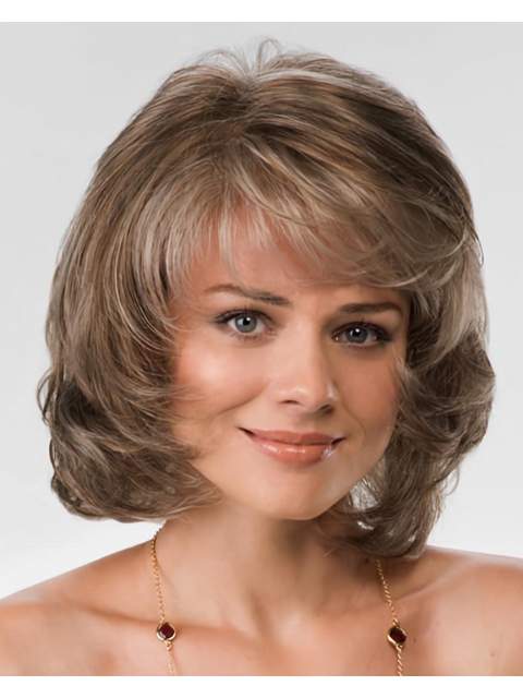 New Brown Wavy Chin Length Synthetic Wigs