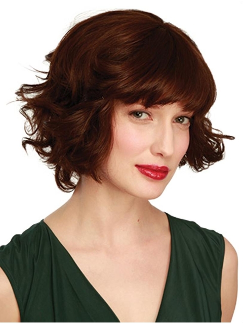 Monofilament Wavy Remy Human Hair New Medium Wigs