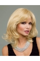 Beautiful Blonde Wavy Chin Length Human Hair Wigs