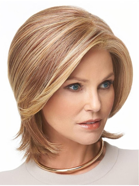 Lace Front Discount Wavy Synthetic Medium Wigs