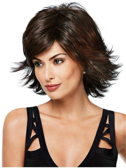 Synthetic Chin Length Layered Top Wigs