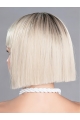 12" Straight Monofilament Platinum Blonde Synthetic Chin Length Bobcut Wig