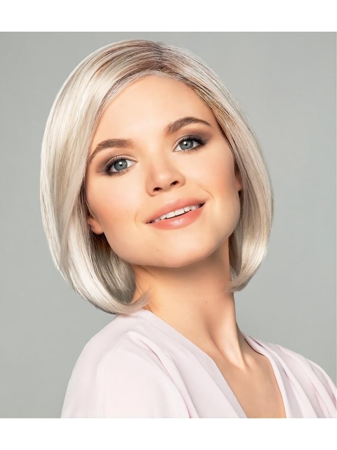 10" Chin Length Straight Monofilament Ombre/2 tone Fashion Bob Wigs