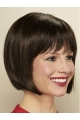 Black Straight Chin Length Bobs Monofilament Wig