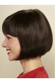 Black Straight Chin Length Bobs Monofilament Wig