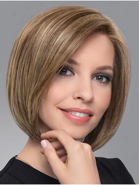 Blonde Trendy Straight Chin Length Synthetic Bob Wigs