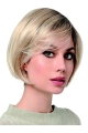 Monofilament Platinum Blonde Chin Length Straight 10" Bobs Best Synthetic Wigs