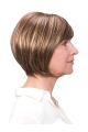 Chin Length 12" 100% Hand-tied Blonde Synthetic Bobs Elderly Lady Wigs