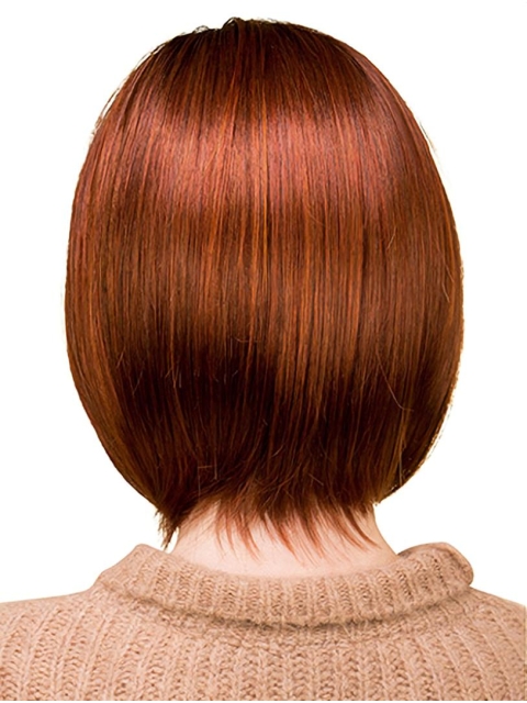 Synthetic 10" Straight Chin Length Copper Bob Wigs