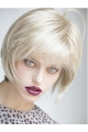 100% Hand-tied Platinum Blonde Synthetic 10" Chin Length Ladies Bob Wigs