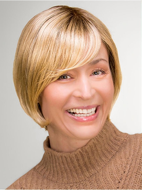 Synthetic 10" Straight Chin Length Blonde Bob Style Wig