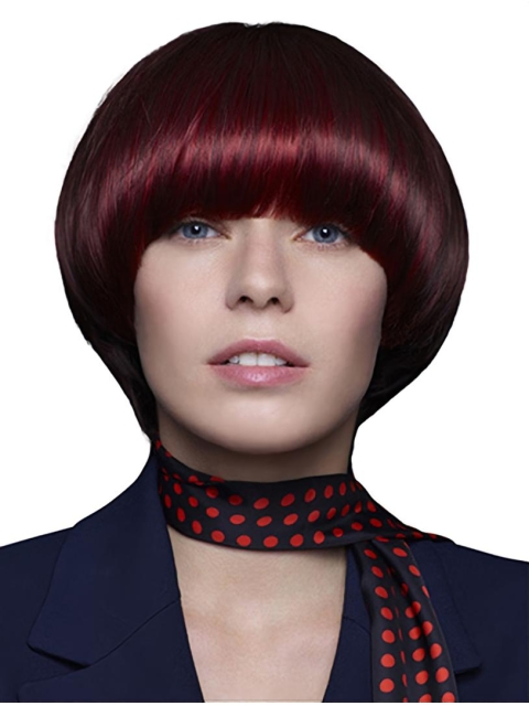 Remy Human Hair 10" Straight Chin Length Red Wigs Bobs