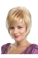 Straight 8" Blonde Synthetic Bobs Medium Wigs