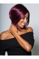 Flexibility Chin Length Straight Purple Bobs African American Wigs