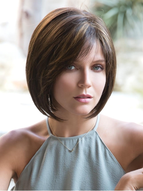 Straight Chin Length 10" Monofilament Bob Most Natural Looking Synthetic Wig