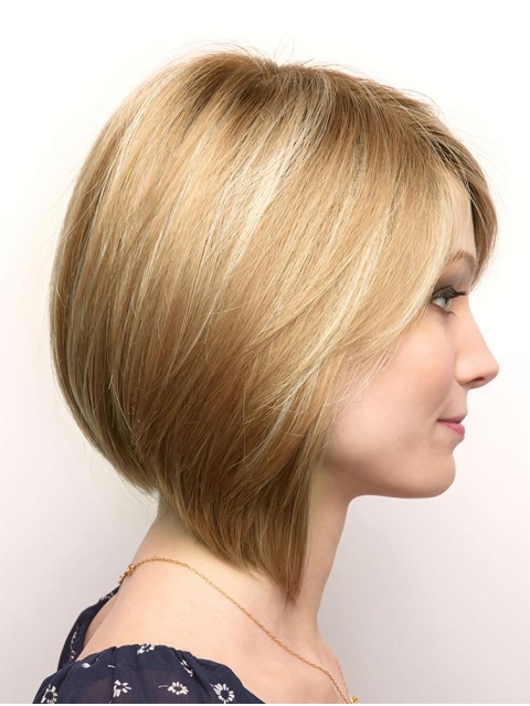 12" Chin Length Blonde Straight Affordable Bob Wigs