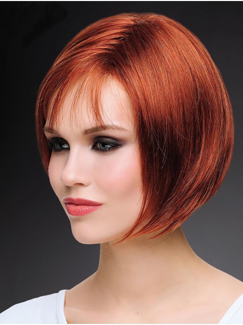 Hairstyles 10" Chin Length Straight Copper Bob Wigs