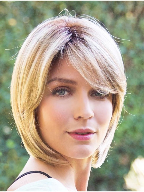 10" Chin Length Blonde Straight Fabulous Bob Wigs