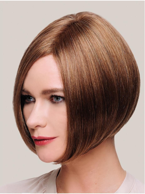 Ideal 10" Chin Length Straight Brown Bob Wigs