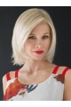 Monofilament 12" Straight Chin Length White Synthetic Wigs Online