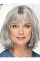 Straight Chin Length 12" Monofilament Sassy Grey Wigs