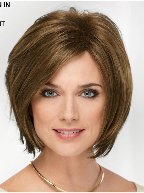 10" Chin Length Blonde Straight Bob Wigs