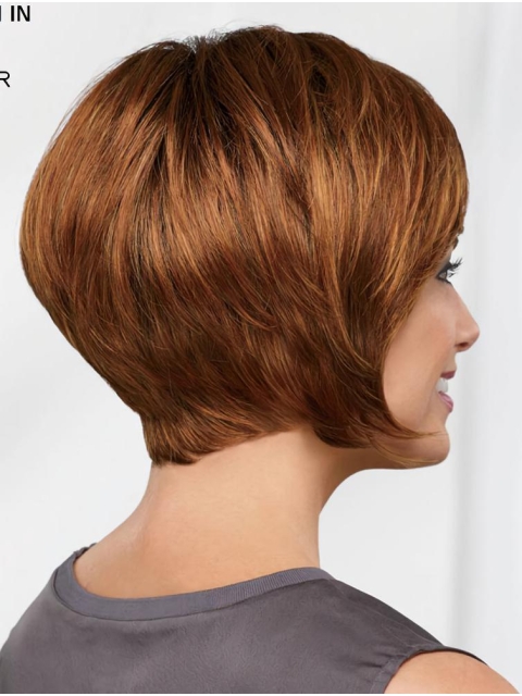 10" Chin Length Auburn Straight Comfortable Bob Wigs