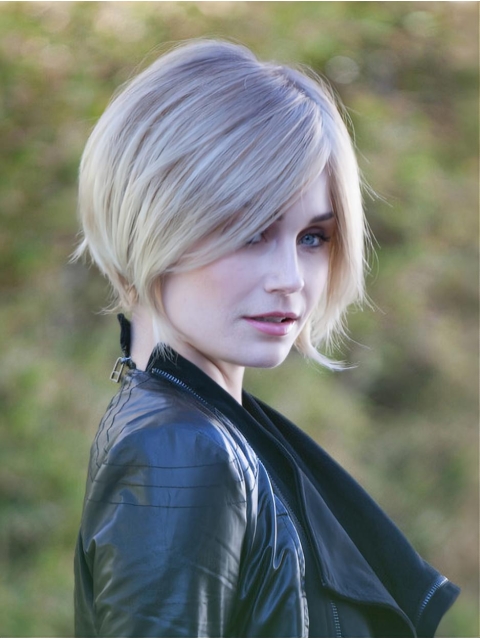 10" Chin Length Blonde Straight Fashion Bob Wigs