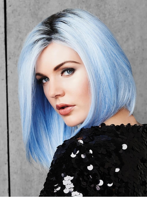 Blue Capless 12" Without Bangs Great Synthetic Wigs