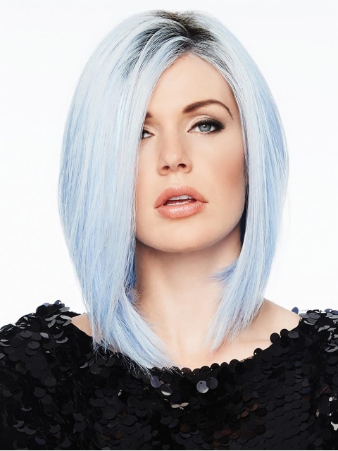 Blue Capless 12" Without Bangs Great Synthetic Wigs