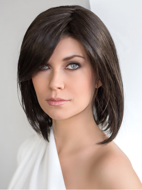 Brown 10" Straight Chin Length Bob Wigs