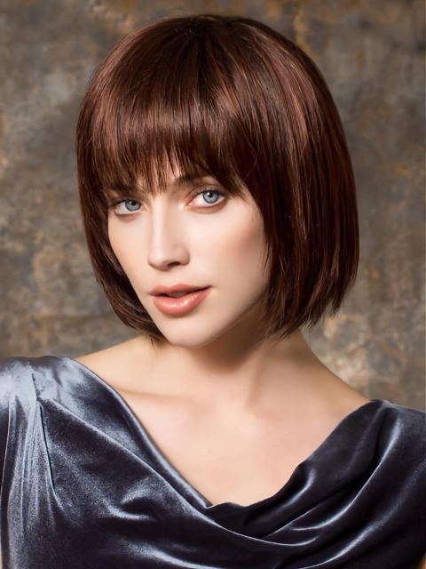 Brown 10" Straight Cropped Bob Wigs