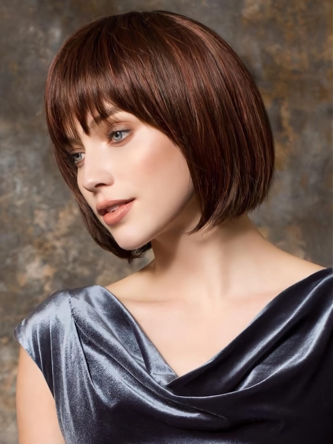 Brown 10" Straight Cropped Bob Wigs