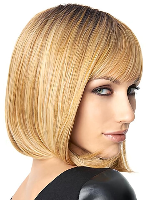 10" Straight Blonde Bobs Medium Wigs