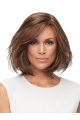 Chin Length Straight Without Bangs 100% Hand-Tied Real Looking Synthetic Wigs