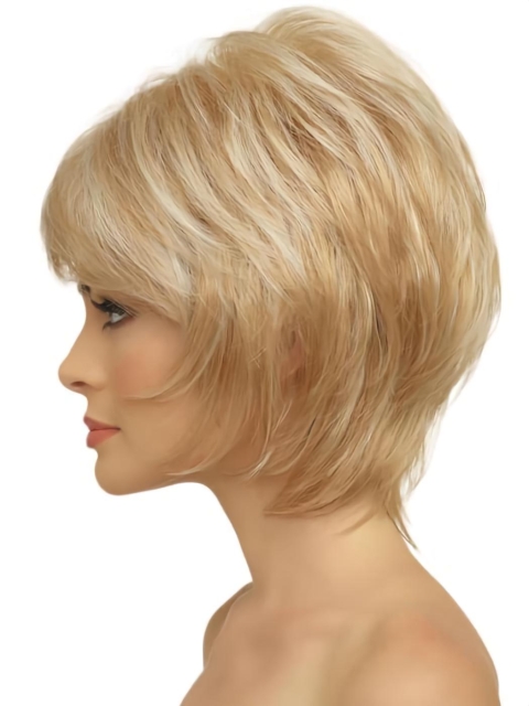 Chin Length Monofilament Synthetic Mono Synthetic Wigs For Women