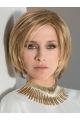 Chin Length Straight Blonde Layered 100% Hand Tied Synthetic Wigs