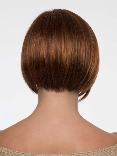 Straight Cropped Auburn Synthetic Bob Synthetic Wigs