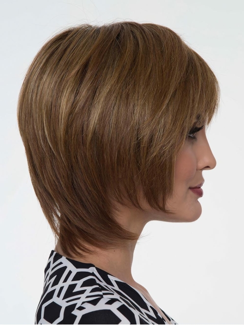 Chin Length Monofilament Synthetic Wigs With Bangs